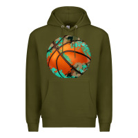 Army Green western basketball camouflage glitter pattern Premium Hoodie - Artiststas