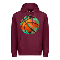 Burgundy western basketball camouflage glitter pattern Premium Hoodie - Artiststas