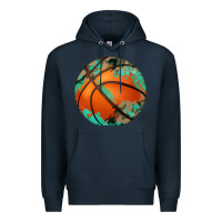 Navy western basketball camouflage glitter pattern Premium Hoodie - Artiststas
