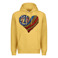 Antique Gold american western leopard flag heart Premium Hoodie - Jasminsmagicworld