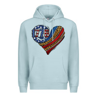 Blue Mist american western leopard flag heart Premium Hoodie - Jasminsmagicworld
