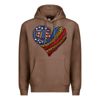 Chestnut american western leopard flag heart Premium Hoodie - Jasminsmagicworld