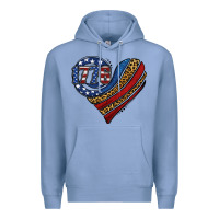 Colony Blue american western leopard flag heart Premium Hoodie - Jasminsmagicworld
