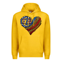 Lemon american western leopard flag heart Premium Hoodie - Jasminsmagicworld
