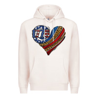 Pale Pink american western leopard flag heart Premium Hoodie - Jasminsmagicworld