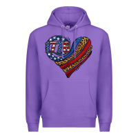 Purple american western leopard flag heart Premium Hoodie - Jasminsmagicworld