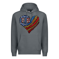 Rock american western leopard flag heart Premium Hoodie - Jasminsmagicworld