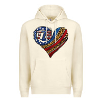 Sandshell american western leopard flag heart Premium Hoodie - Jasminsmagicworld