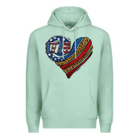 Seafoam american western leopard flag heart Premium Hoodie - Jasminsmagicworld