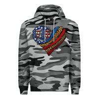Slate Camo american western leopard flag heart Premium Hoodie - Jasminsmagicworld