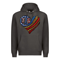 Smoke american western leopard flag heart Premium Hoodie - Jasminsmagicworld