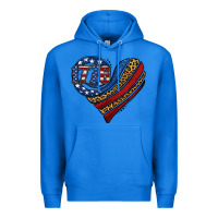 True Royal american western leopard flag heart Premium Hoodie - Jasminsmagicworld