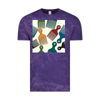Cloud Purple afro combs seamless patterns Vintage Tee - BundleAndBundleShop