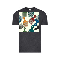 Vintage Black afro combs seamless patterns Vintage Tee - BundleAndBundleShop