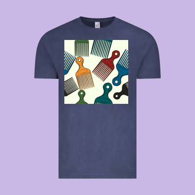 Afro Combs Seamless Patterns Vintage Tee Designed By Bundleandbundleshop