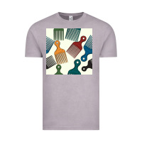 Vintage Zinc afro combs seamless patterns Vintage Tee - BundleAndBundleShop