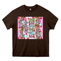Chocolate Brown Happy Easter bunnies eggs 20oz skinny tumbler Heavy Core Tee - OliviaCreatesArt