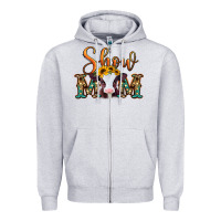 Heather Grey show mom baby cow Zipper Hoodie - Jasminsmagicworld