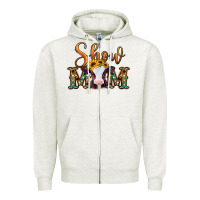 Oatmeal Heather show mom baby cow Zipper Hoodie - Jasminsmagicworld