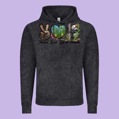 Peace Love Giant Panda Vintage Hoodie Designed By Lillyallendesigns