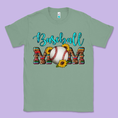 Western Leopard Serape Wooden Sunflowers  Turquoise Glitter Mom Baseba Classic Tee Designed By Artiststas
