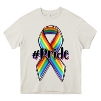 Cream pride lgbtq awareness ribbon Heavy Core Tee - OliviaCreatesArt
