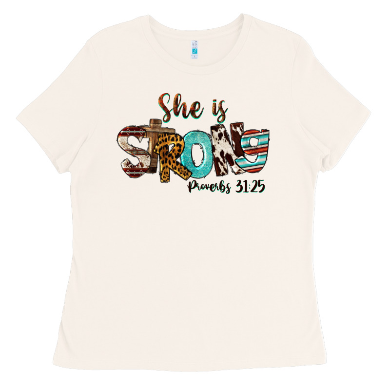She Is Strong Proverbs 31 25 Ladies Tee by FaDigitalArtStudio | Teevron