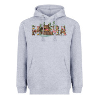 Heather Grey Mama with bear and daisy Heavyweight Hoodie - RanaPortraitStore