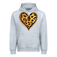 Heather Grey gold glitter leopard heart Urban Hoodie - Jasminsmagicworld