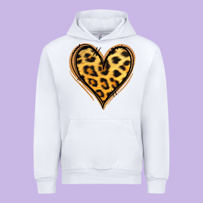 Gold Glitter Leopard Heart Urban Hoodie Designed By Jasminsmagicworld