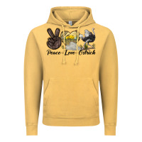 Vintage Mustard peace love ostrich Vintage Hoodie - LillyAllenDesigns
