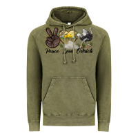 Vintage Olive peace love ostrich Vintage Hoodie - LillyAllenDesigns