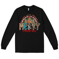 Black Merry Christmas Long Sleeve Tee - CowhideDigitalArt