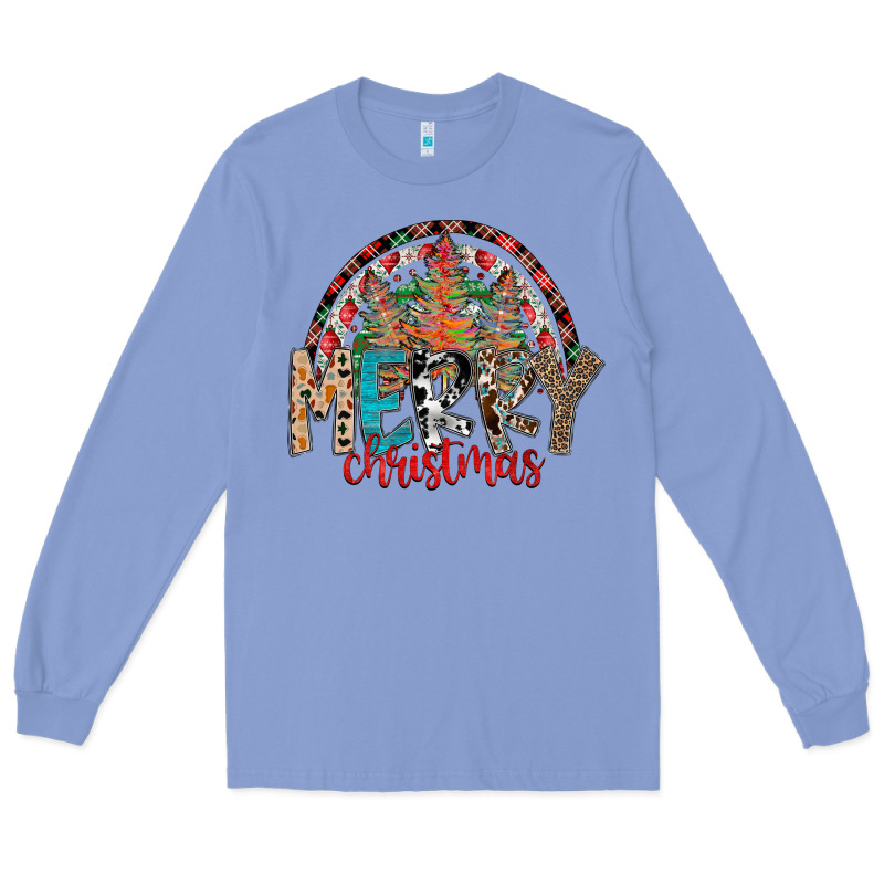 Merry Christmas Long Sleeve Tee by CowhideDigitalArt | Teevron