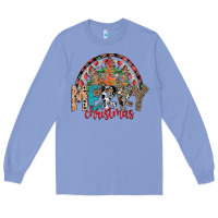 Colony Blue Merry Christmas Long Sleeve Tee - CowhideDigitalArt