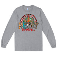 Heather Grey Merry Christmas Long Sleeve Tee - CowhideDigitalArt