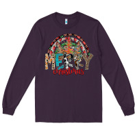 Plum Merry Christmas Long Sleeve Tee - CowhideDigitalArt