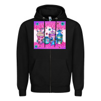 Black stitch coffee cups Zipper Hoodie - Jasminsmagicworld