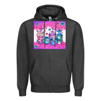 Stitch Coffee Cups Zipper Hoodie | Teevron