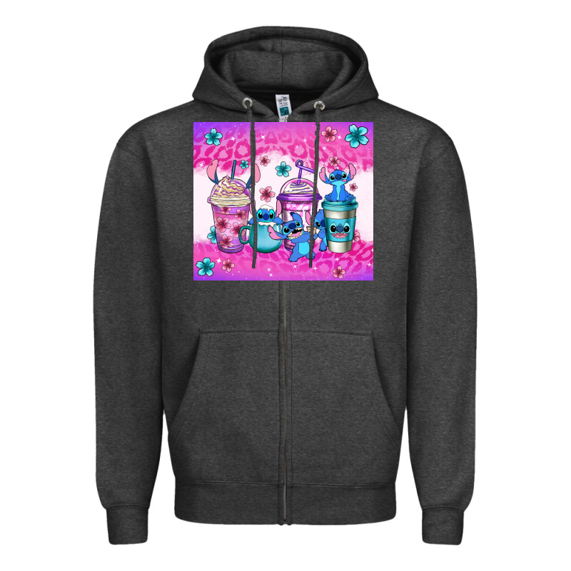 Stitch Coffee Cups Zipper Hoodie by Jasminsmagicworld | Teevron