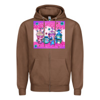 Chestnut stitch coffee cups Zipper Hoodie - Jasminsmagicworld