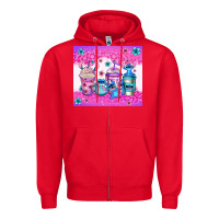 Red stitch coffee cups Zipper Hoodie - Jasminsmagicworld