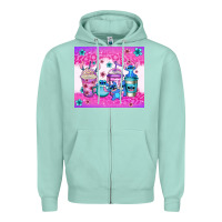 Seafoam stitch coffee cups Zipper Hoodie - Jasminsmagicworld