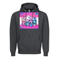 Smoke stitch coffee cups Zipper Hoodie - Jasminsmagicworld