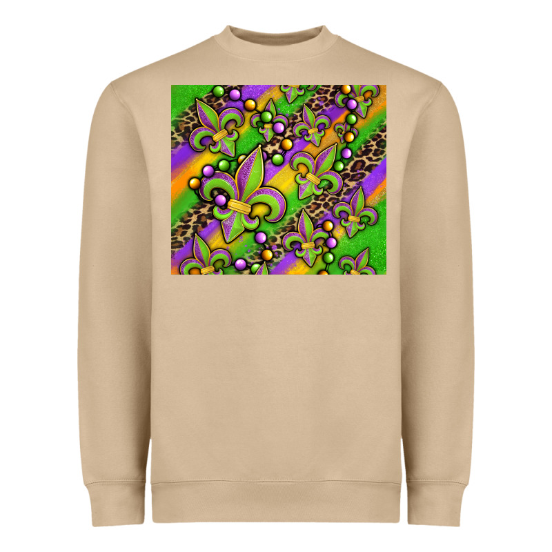 Mardi Gras Carnival Fleur De Lis Heavyweight Sweatshirt by Jasminsmagicworld | Teevron