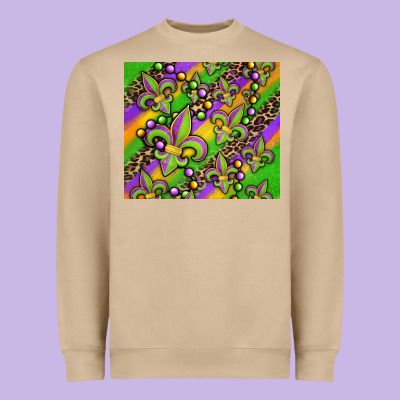 Mardi Gras Carnival Fleur De Lis Heavyweight Sweatshirt Designed By Jasminsmagicworld