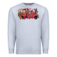 Heather Grey valentines day leopard farm animals truck Premium Sweatshirt - Jasminsmagicworld