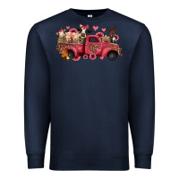 Navy valentines day leopard farm animals truck Premium Sweatshirt - Jasminsmagicworld
