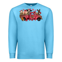 Ocean Blue valentines day leopard farm animals truck Premium Sweatshirt - Jasminsmagicworld