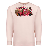Pale Pink valentines day leopard farm animals truck Premium Sweatshirt - Jasminsmagicworld